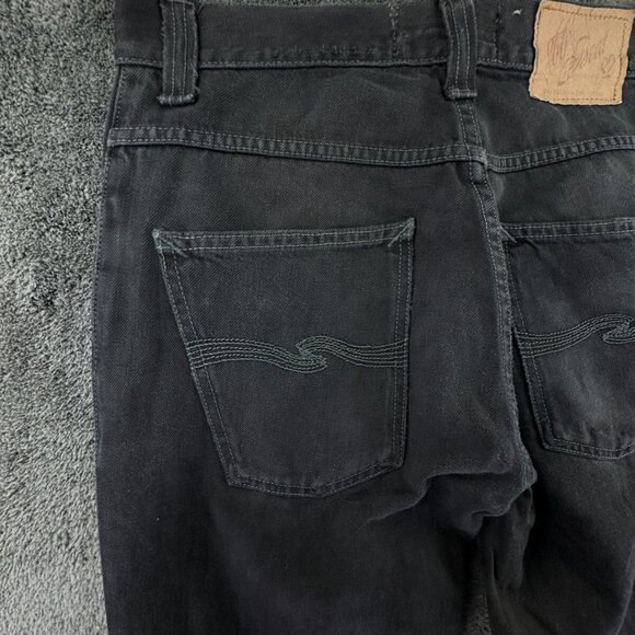 Nudie Jeans Off Beat Black Cotton Straight Cut Denim Button Fly Adult Men - Picture 12 of 16